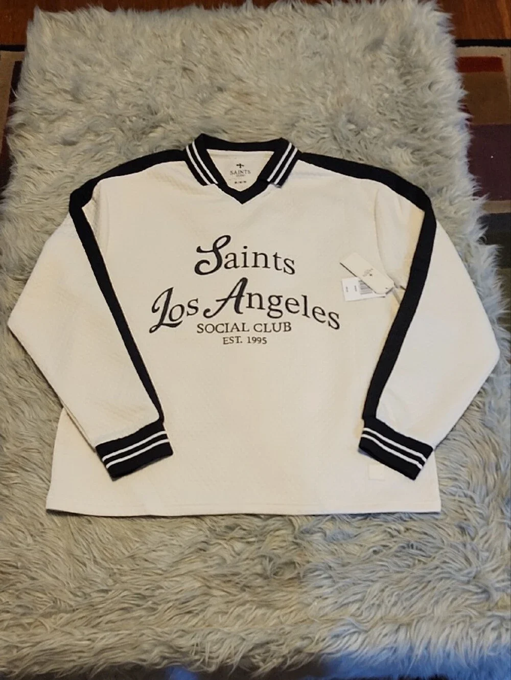 Saints Los Angeles Cream Rugby-Style Sweater- Medium